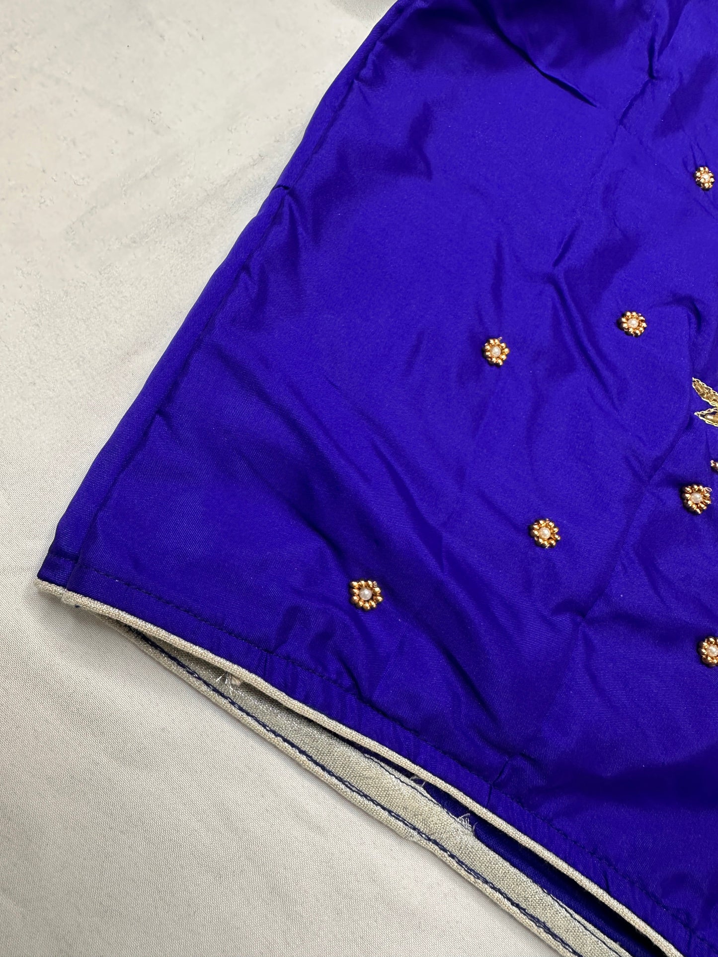 Blue Pearl Kardana Maggam Aari Work Blouse