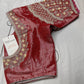 Tissue Silk Dusty Pink Maggam Pearl Work Blouse