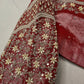 Tissue Silk Dusty Pink Maggam Pearl Work Blouse
