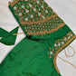 Green Silk Maggam Pearl Work Blouse