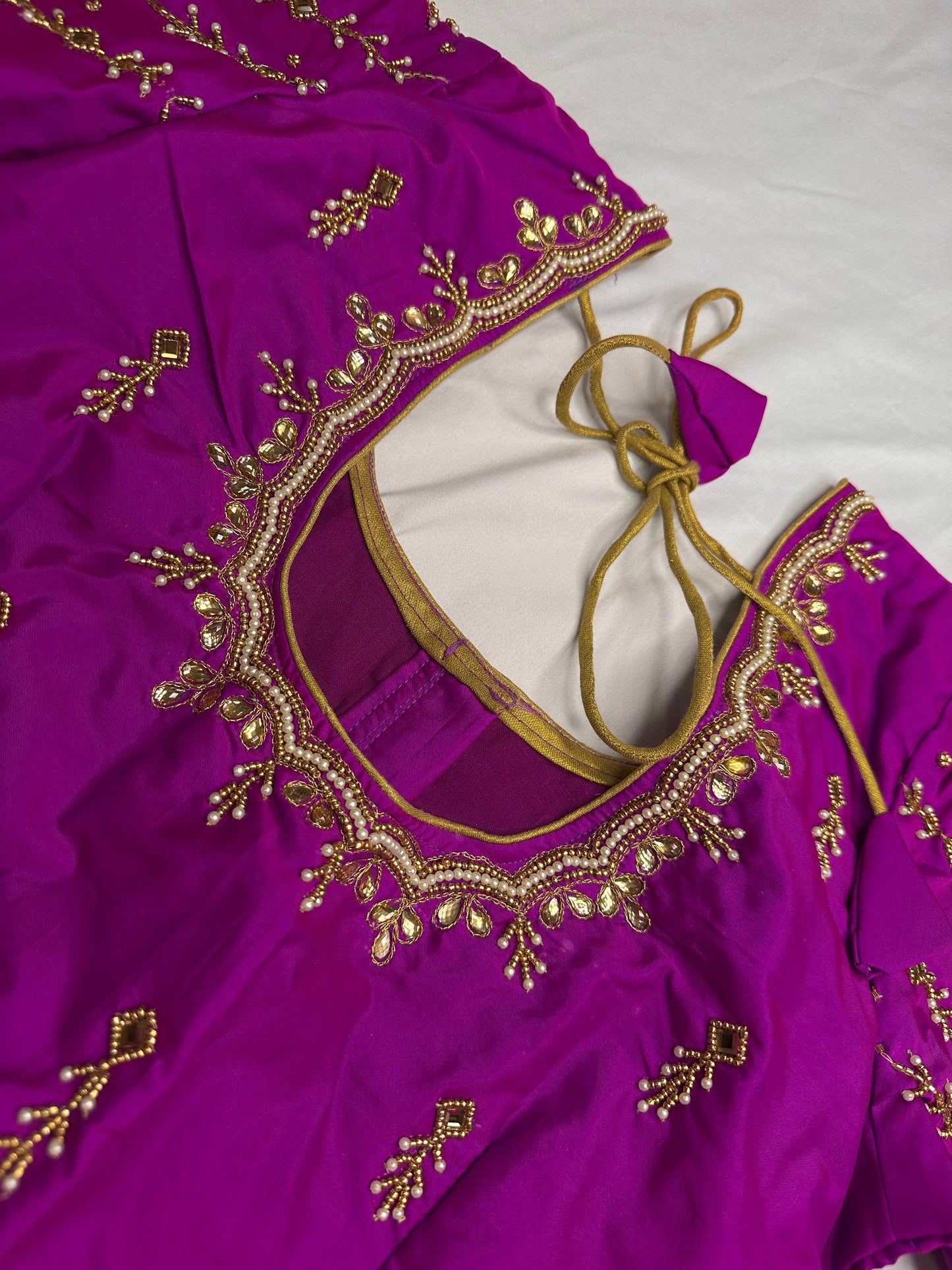 Magenta Purple Maggam Blouse