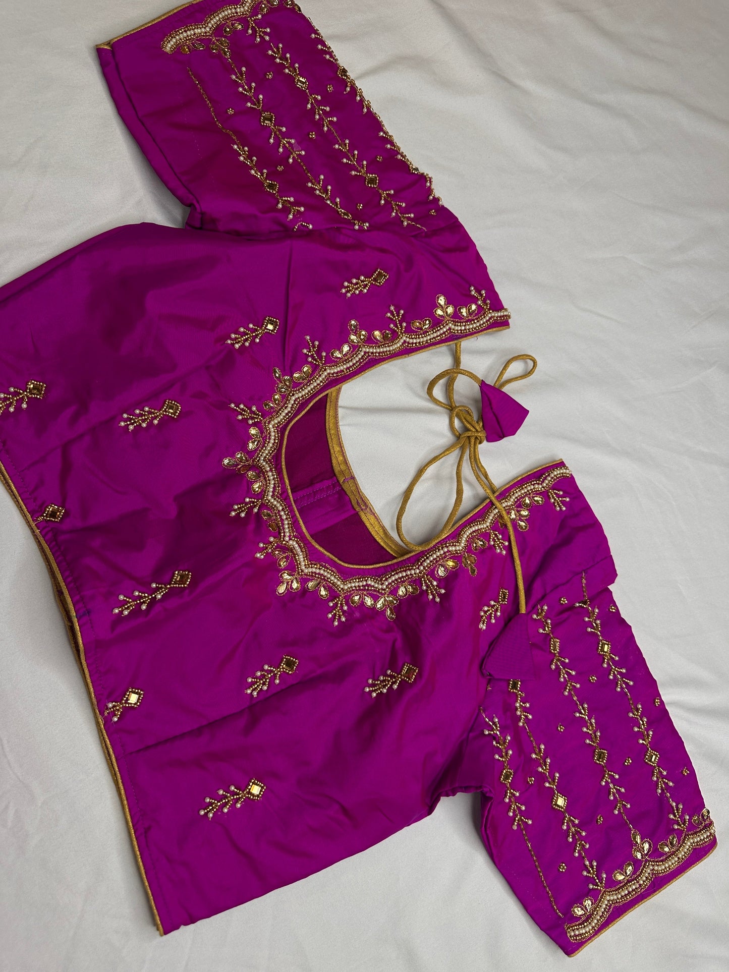 Magenta Purple Maggam Blouse