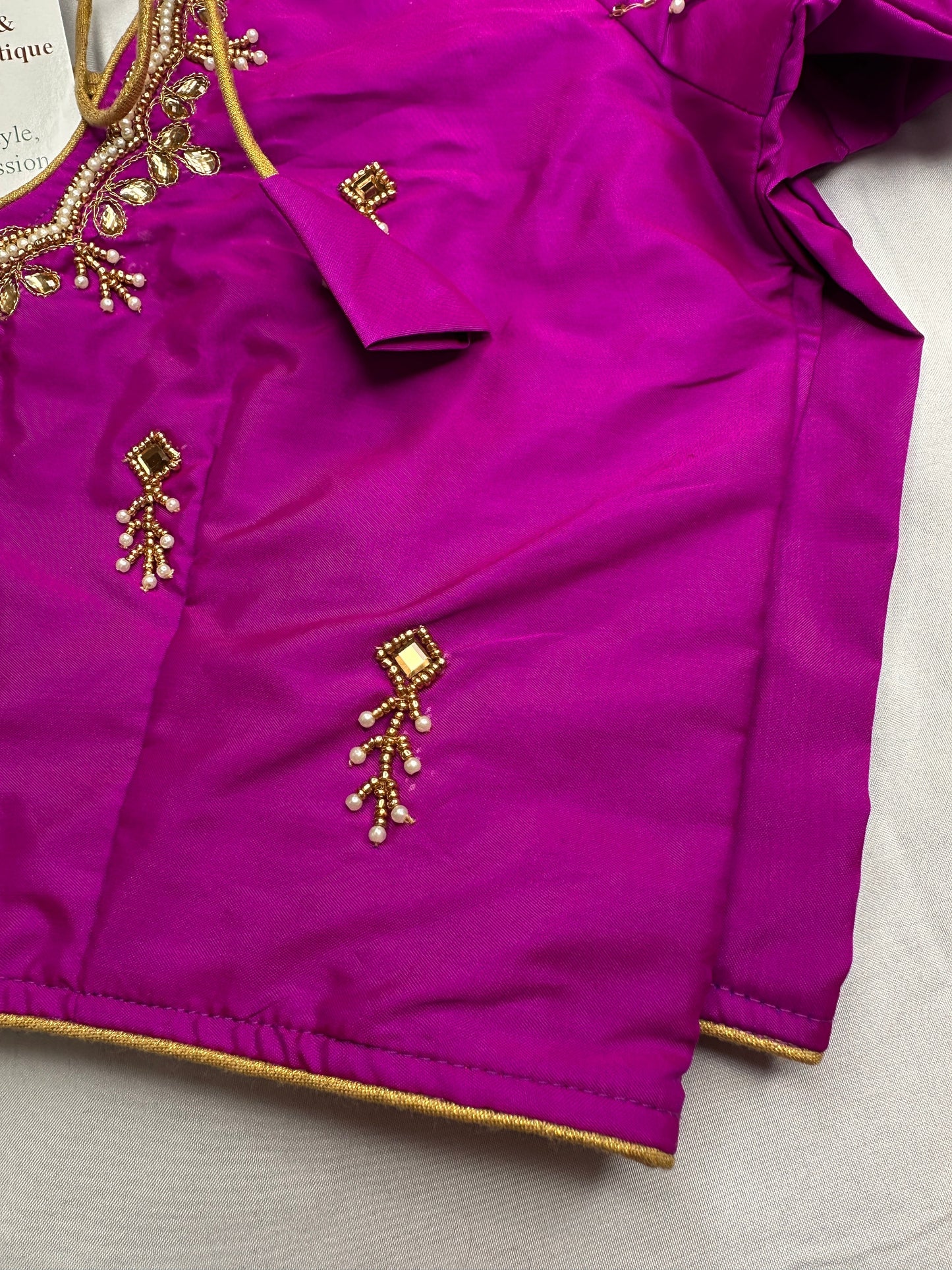Magenta Purple Maggam Blouse