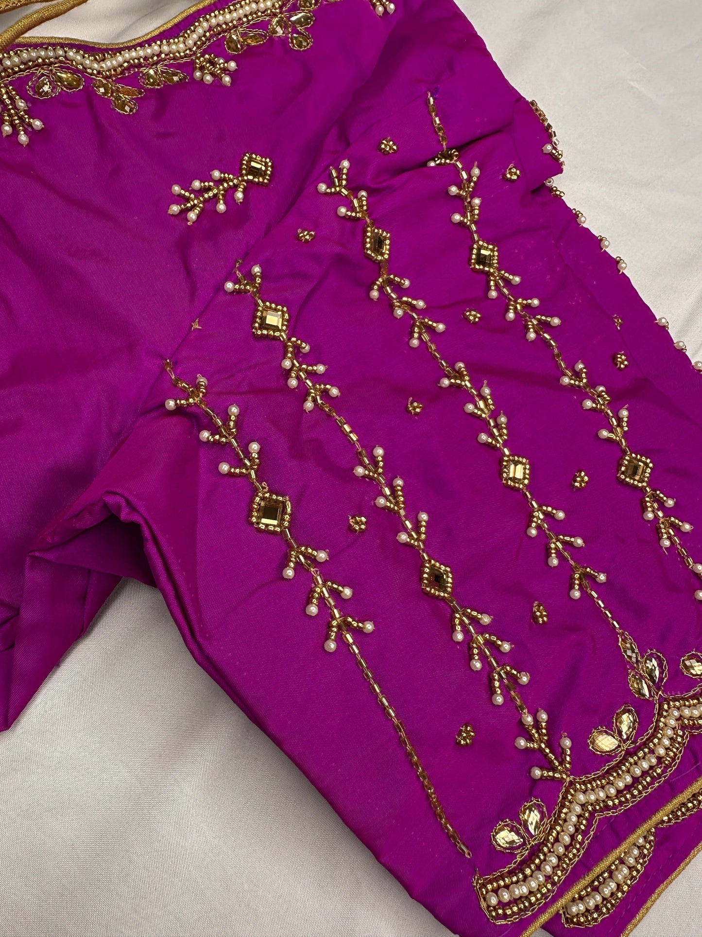 Magenta Purple Maggam Blouse
