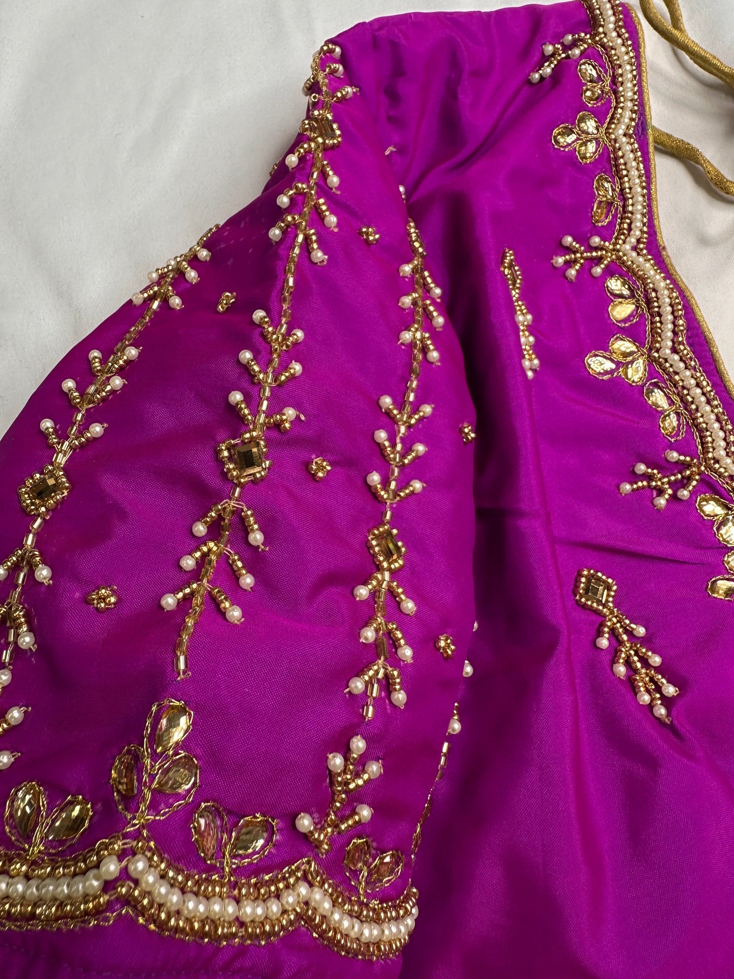Magenta Purple Maggam Blouse
