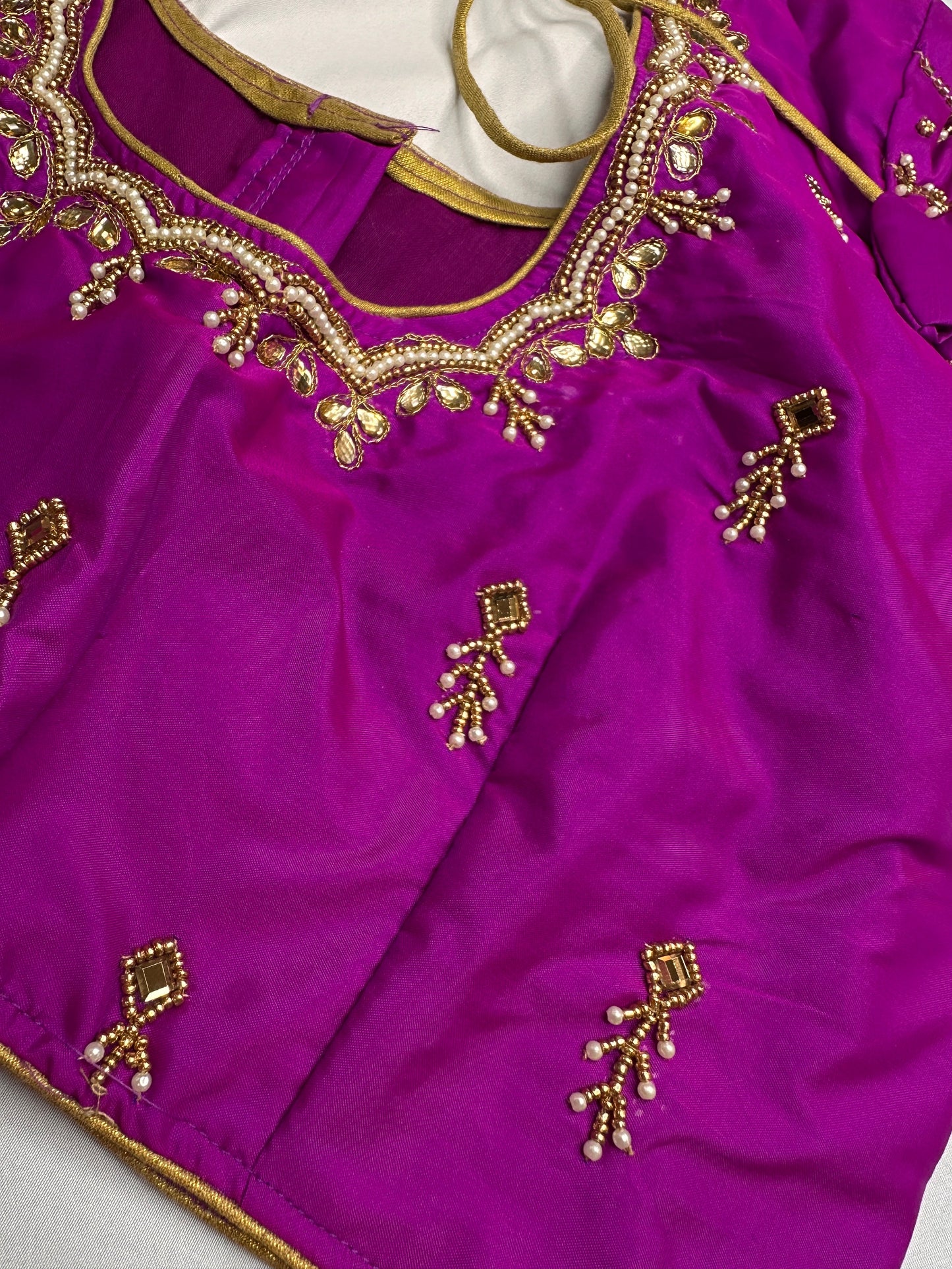 Magenta Purple Maggam Blouse