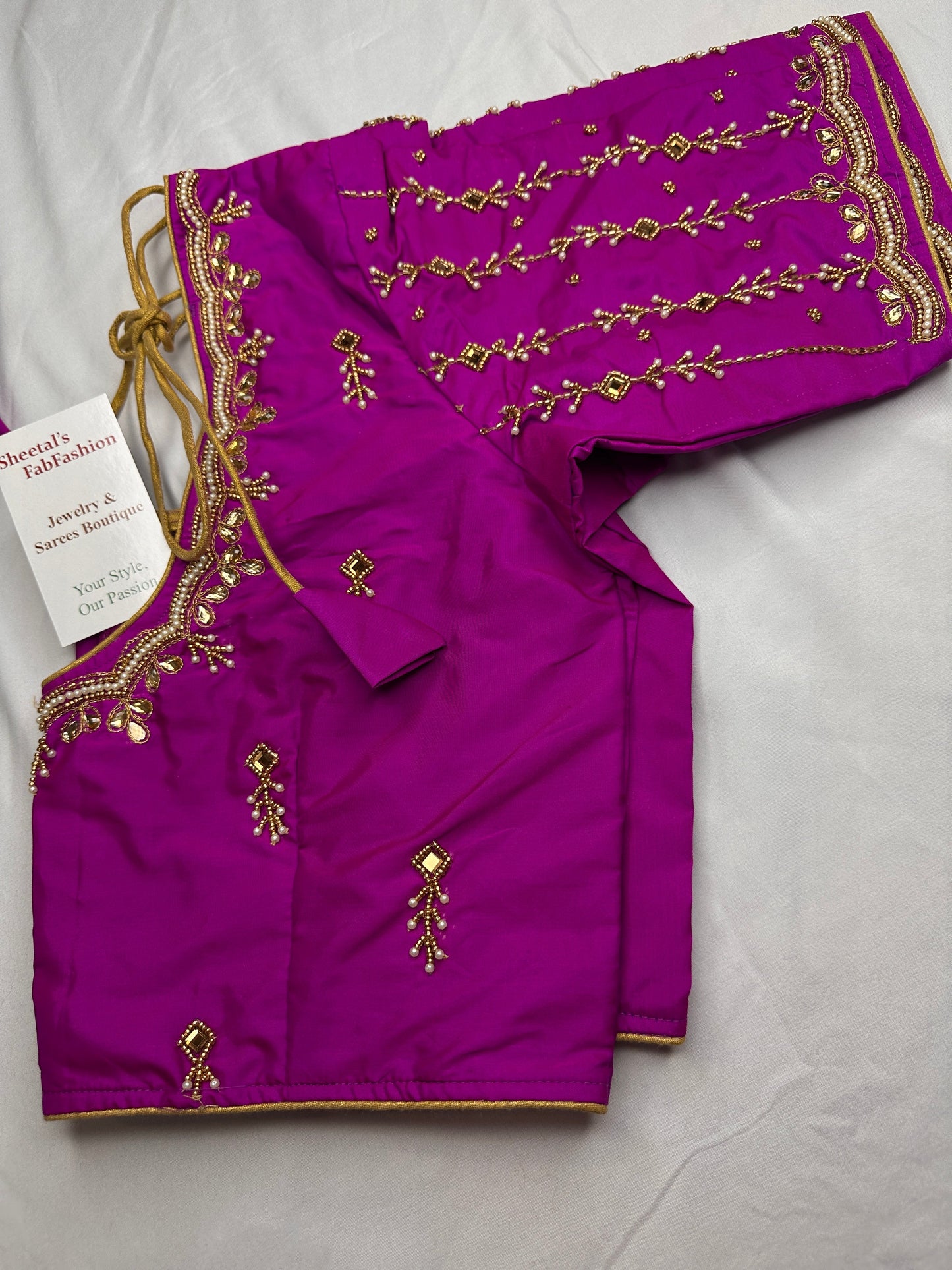 Magenta Purple Maggam Blouse