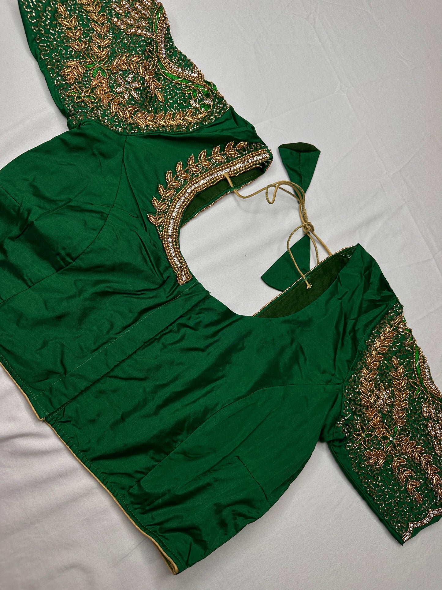 Peacock Zig Zag Maggam Aari Blouse