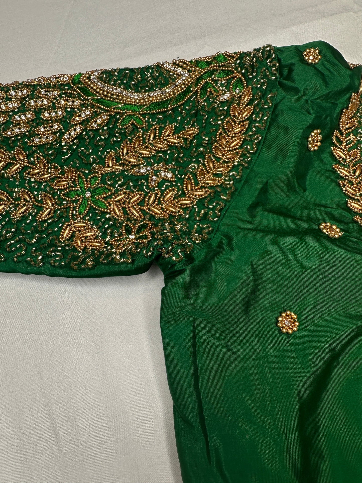 Peacock Zig Zag Maggam Aari Blouse