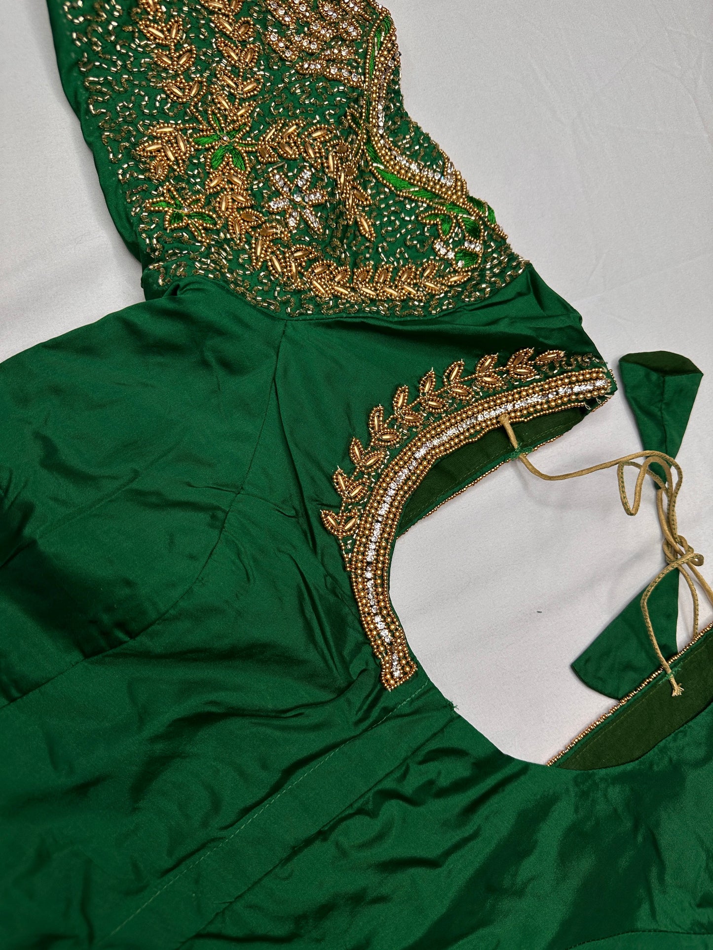 Peacock Zig Zag Maggam Aari Blouse