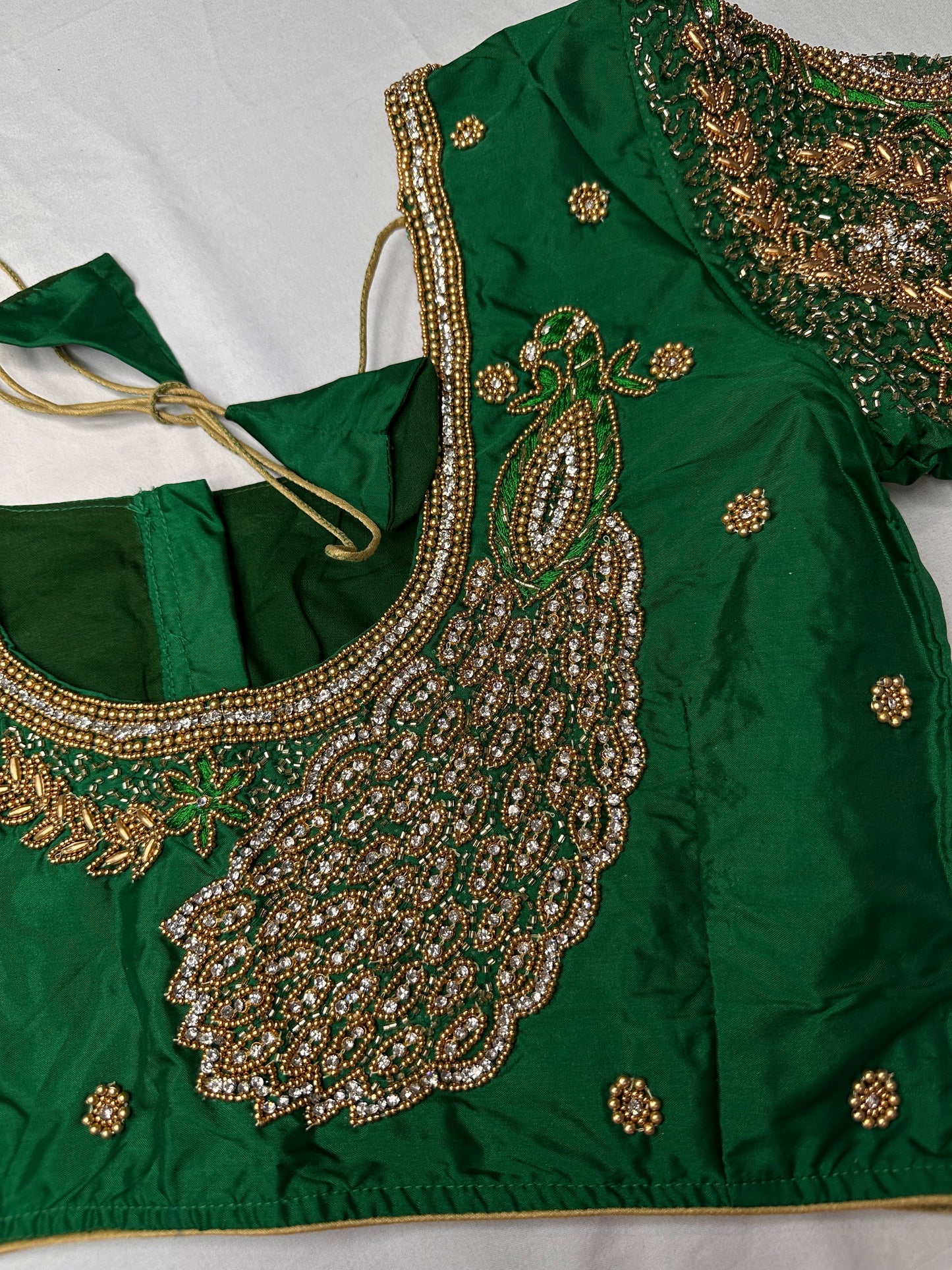 Peacock Zig Zag Maggam Aari Blouse
