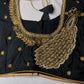 Peacock Zig Zag Maggam Aari Black Blouse