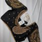 Peacock Zig Zag Maggam Aari Black Blouse