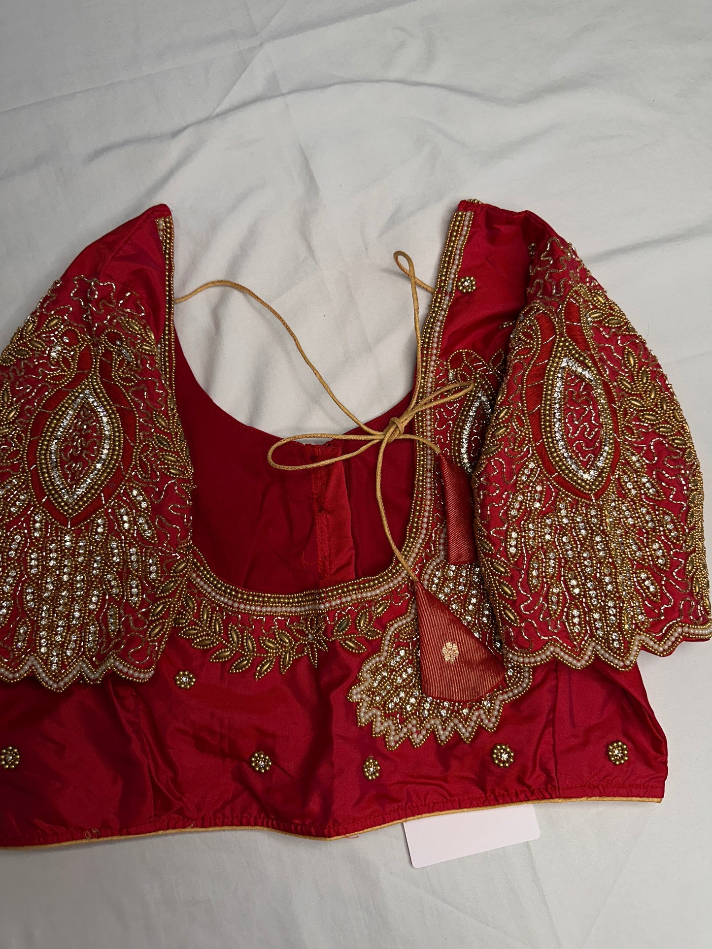 Peacock Zig Zag Maggam Aari Pink Blouse
