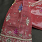 Tissue Pink Multi Color  Maggam Blouse