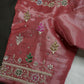 Tissue Pink Multi Color  Maggam Blouse