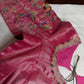 Tissue Pink Multi Color  Maggam Blouse