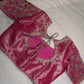 Tissue Pink Multi Color  Maggam Blouse