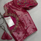 Tissue Pink Multi Color  Maggam Blouse