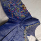 Tissue Blue Multi Color  Maggam Blouse