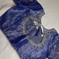 Tissue Blue Multi Color  Maggam Blouse