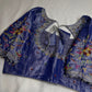 Tissue Blue Multi Color  Maggam Blouse