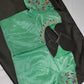 Tissue Green Multi Color  Maggam Blouse