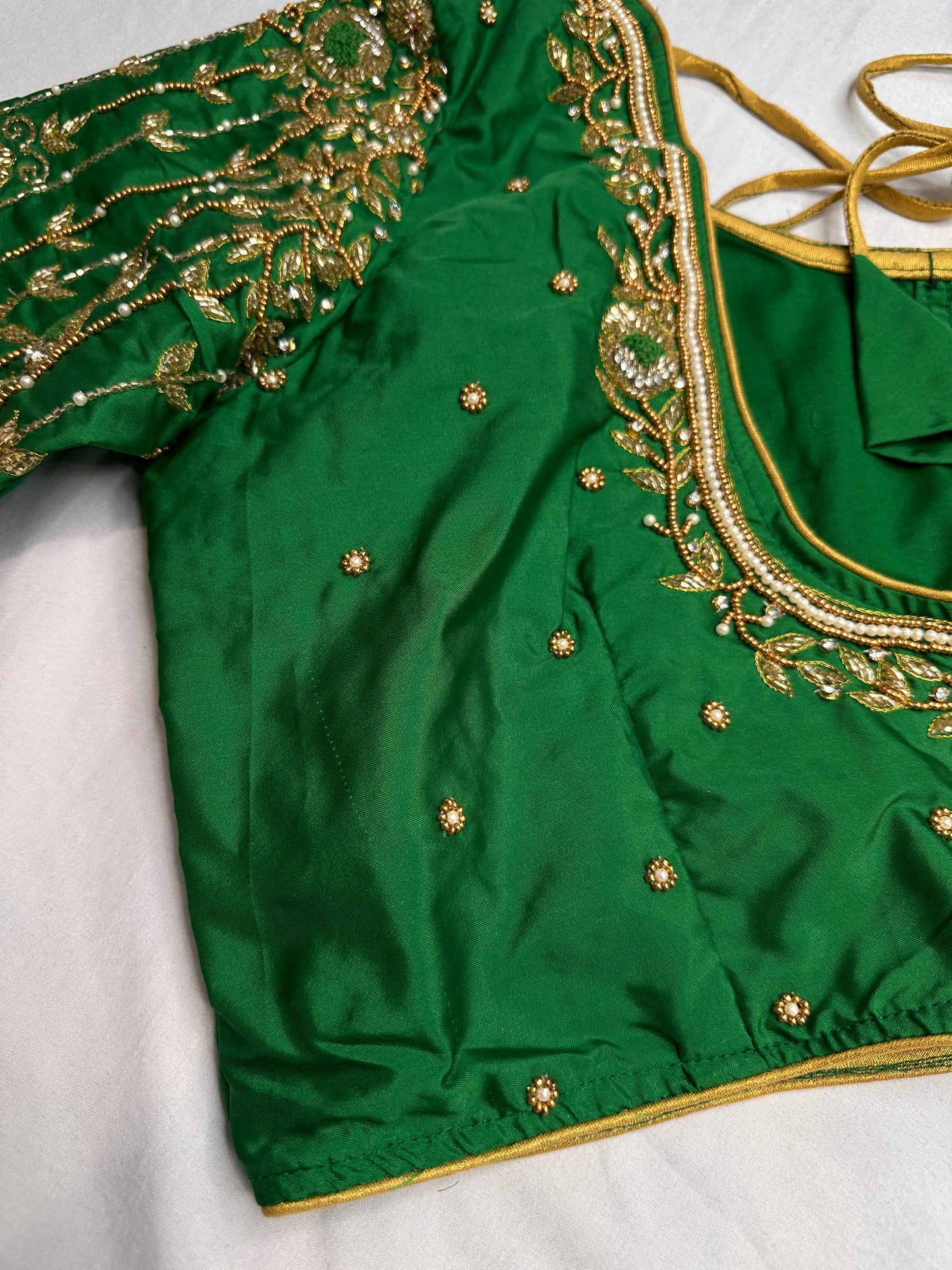Kardana Green Maggam Blouse