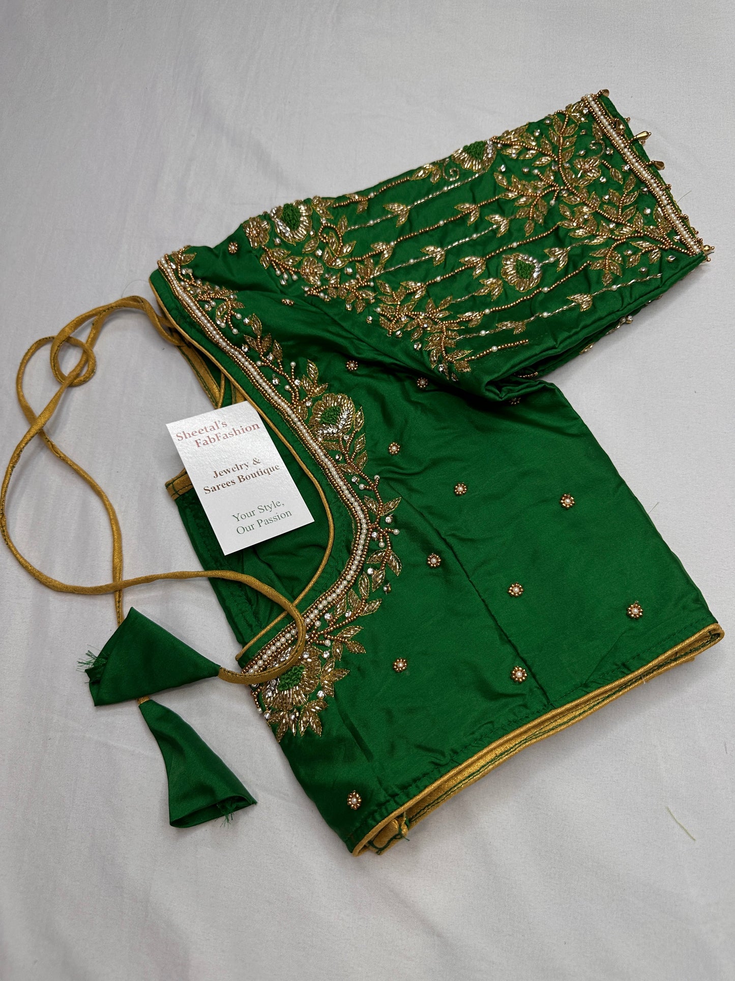 Kardana Green Maggam Blouse