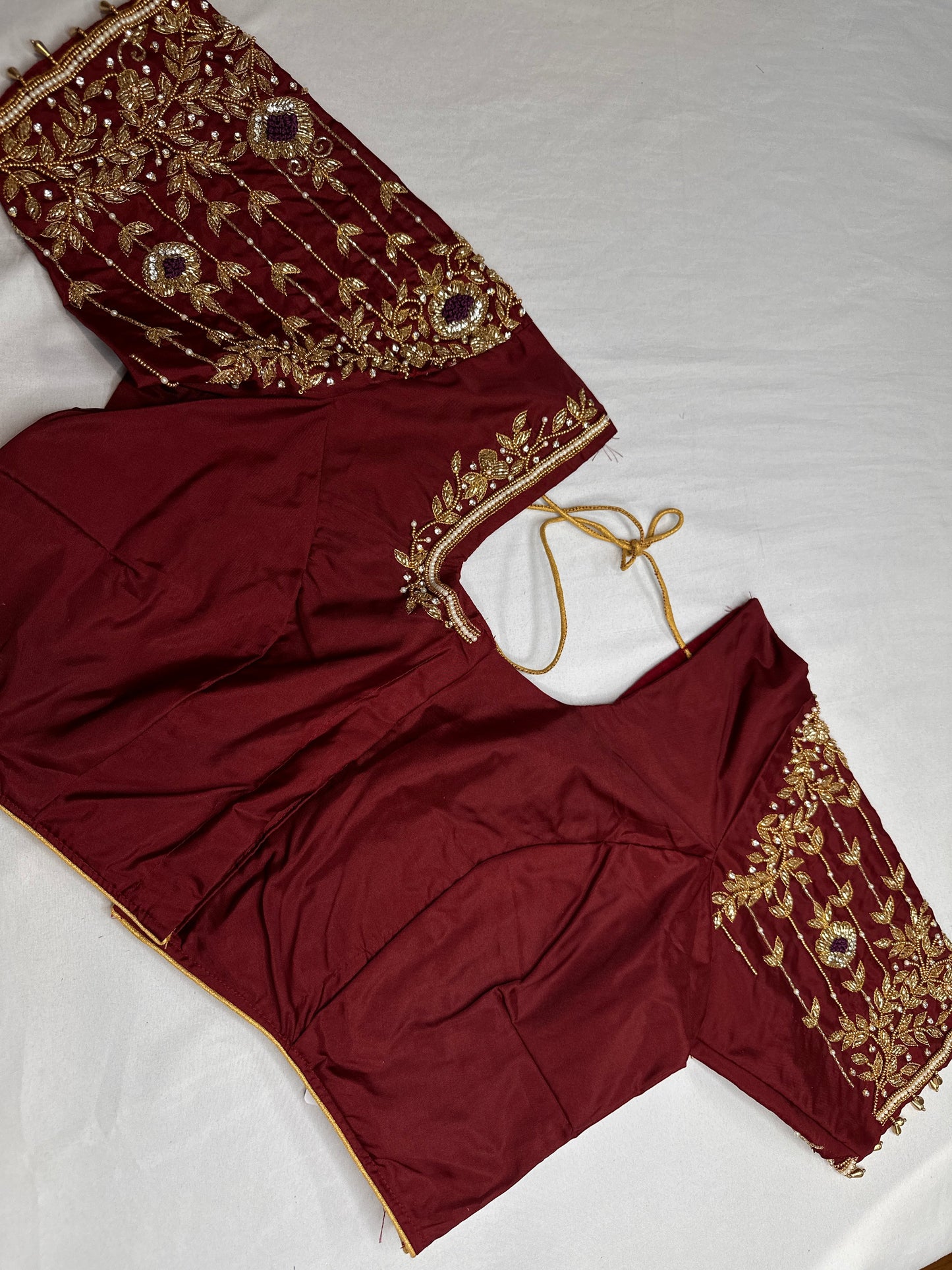 Kardana Pattu Red Maggam Blouse