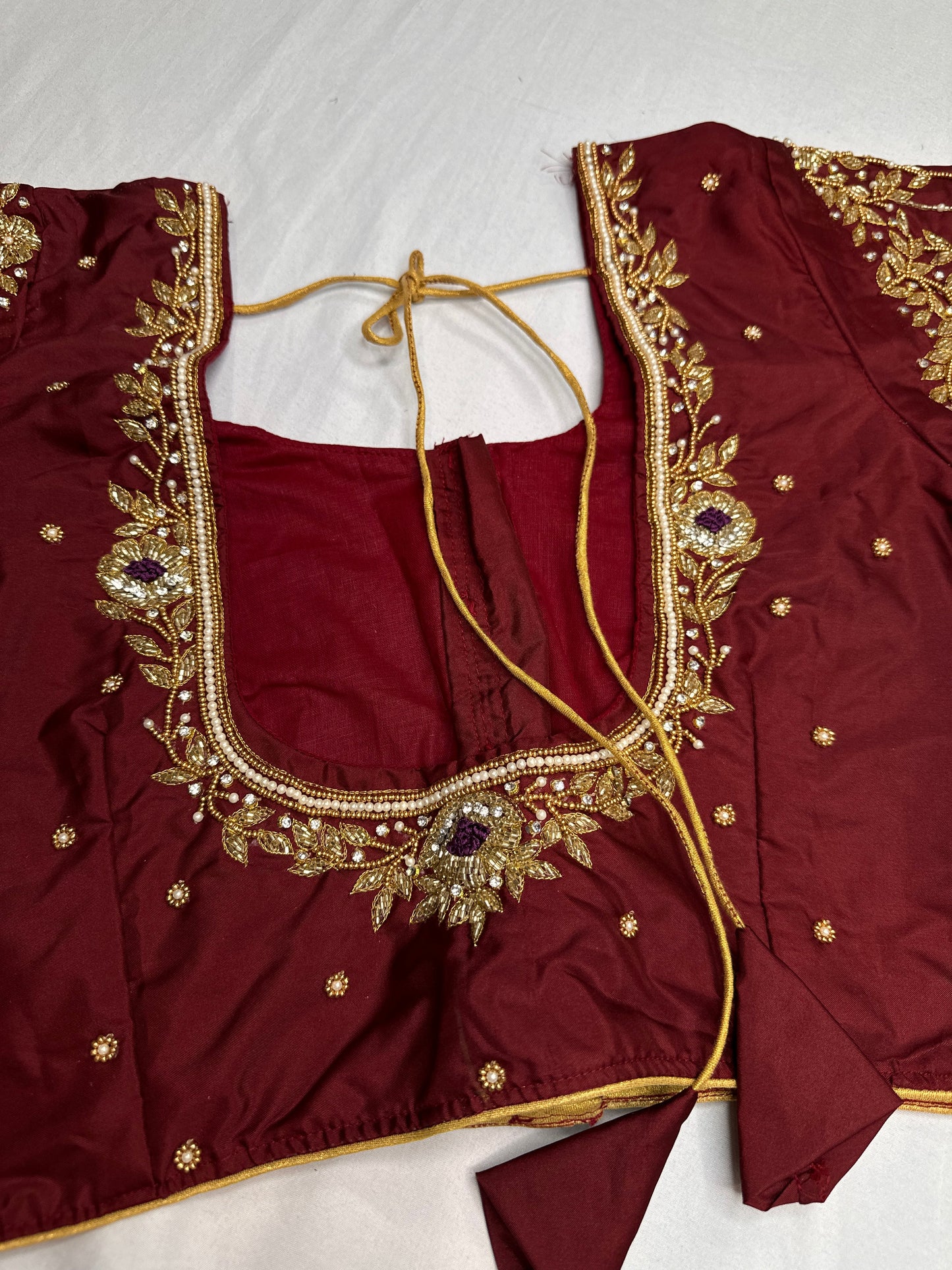 Kardana Pattu Red Maggam Blouse