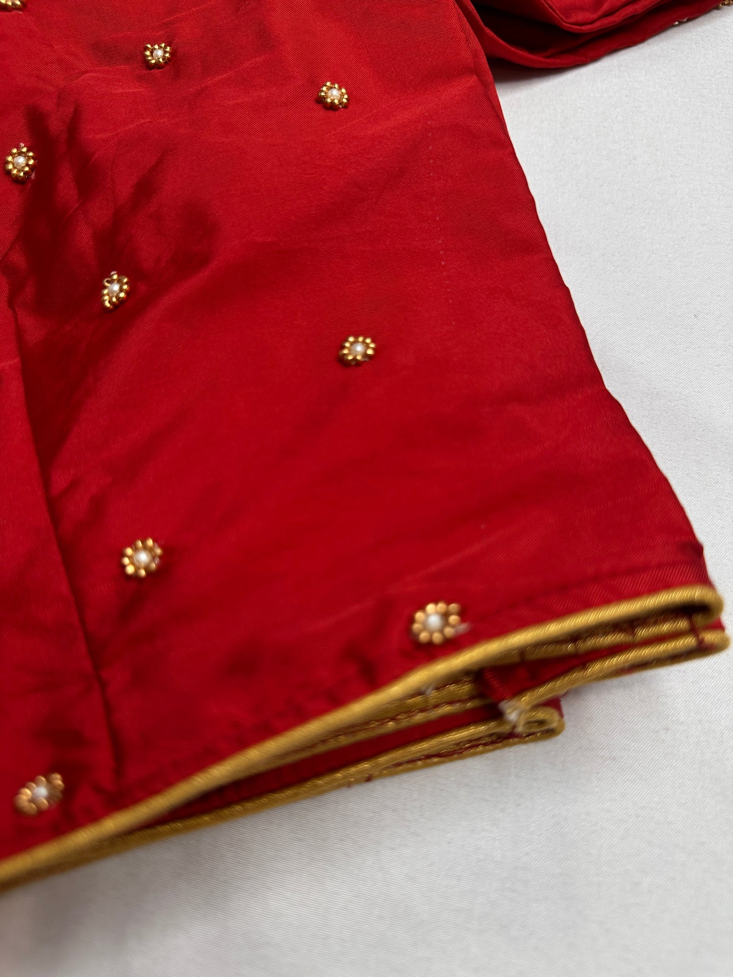 Kardana Pattu Red Maggam Blouse