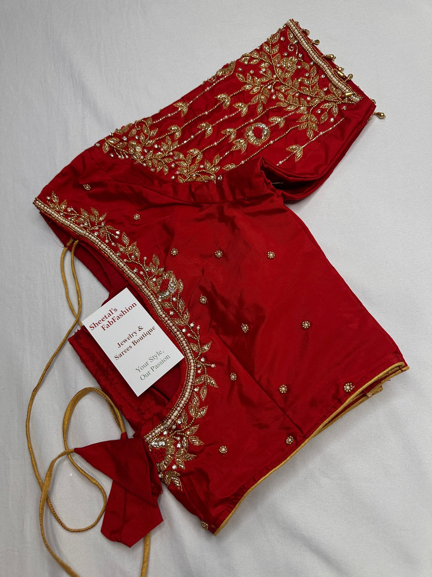 Kardana Pattu Red Maggam Blouse
