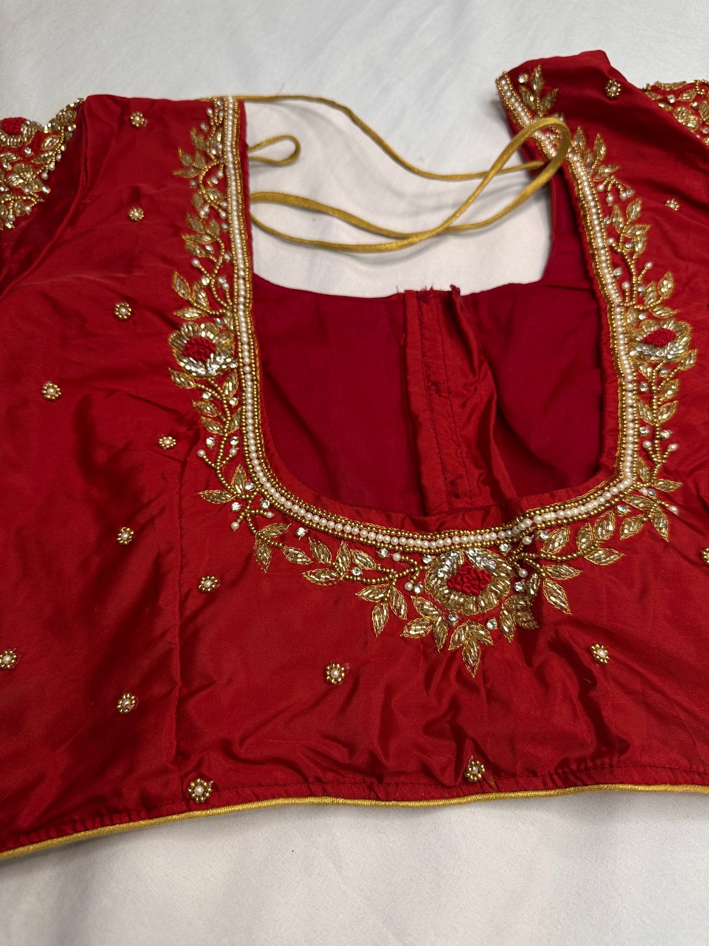 Kardana Pattu Red Maggam Blouse