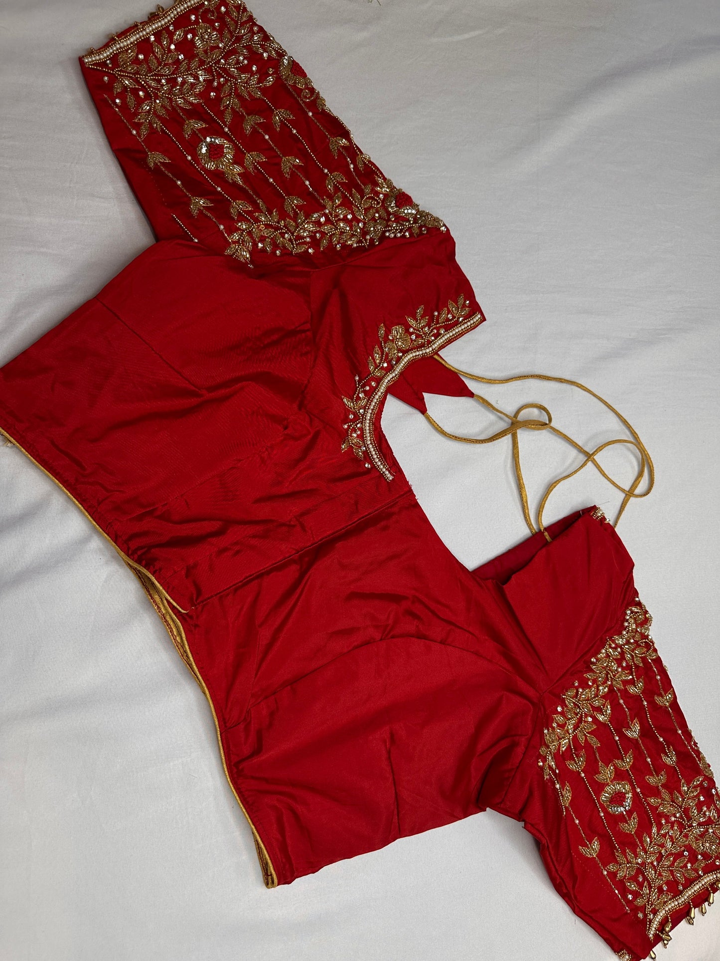Kardana Pattu Red Maggam Blouse