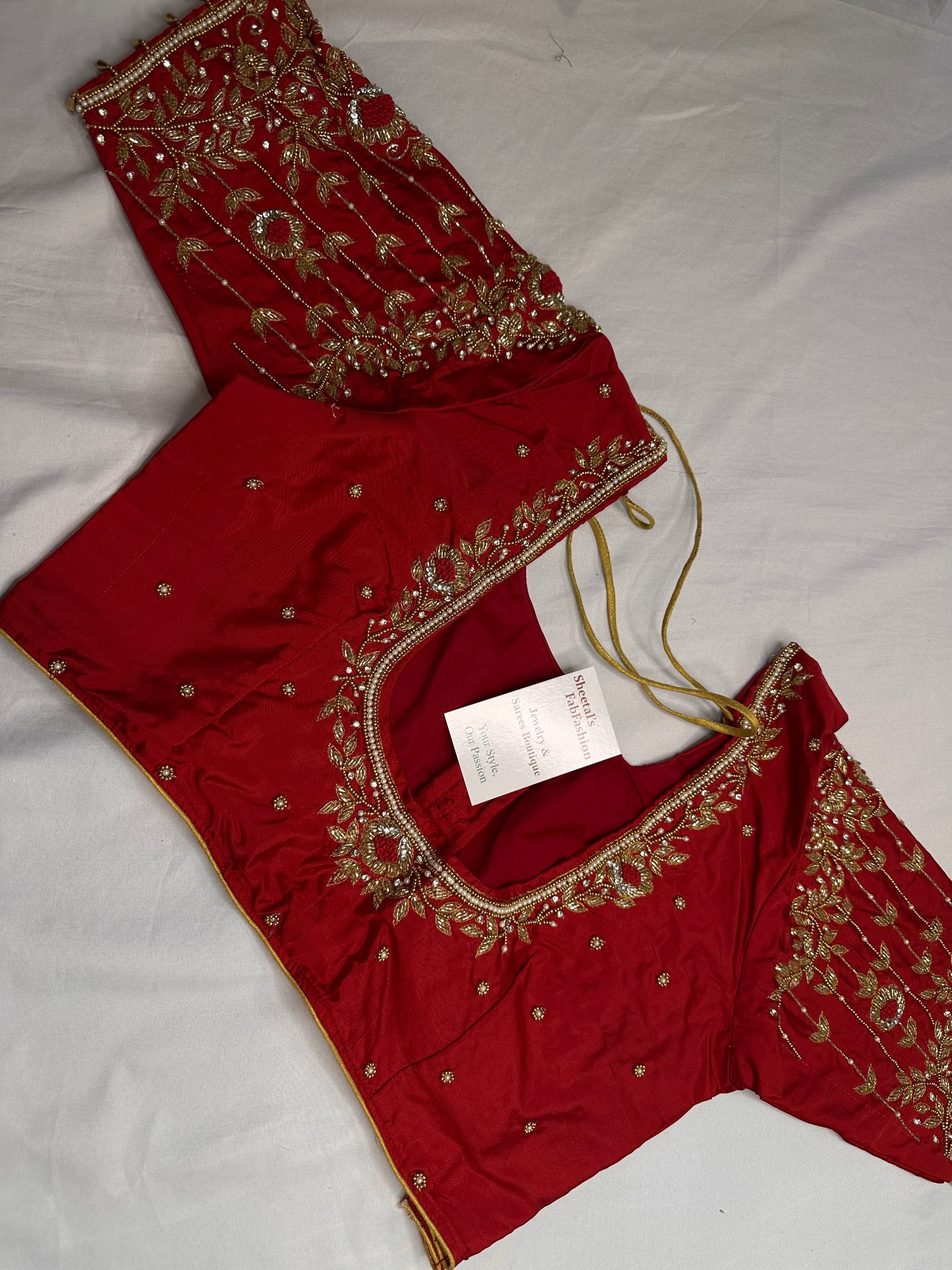 Kardana Pattu Red Maggam Blouse