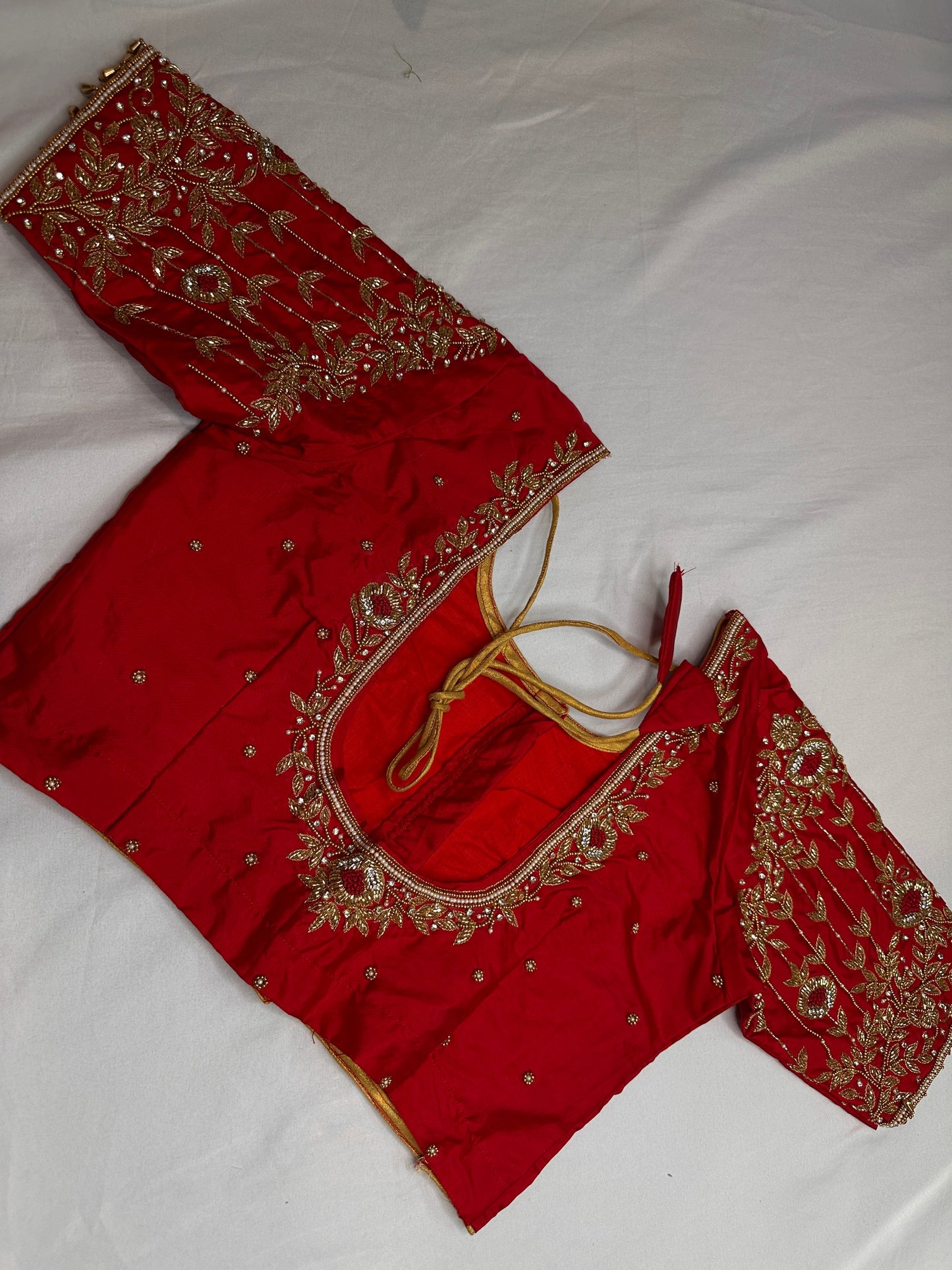 Kardana Pattu Red Maggam Blouse