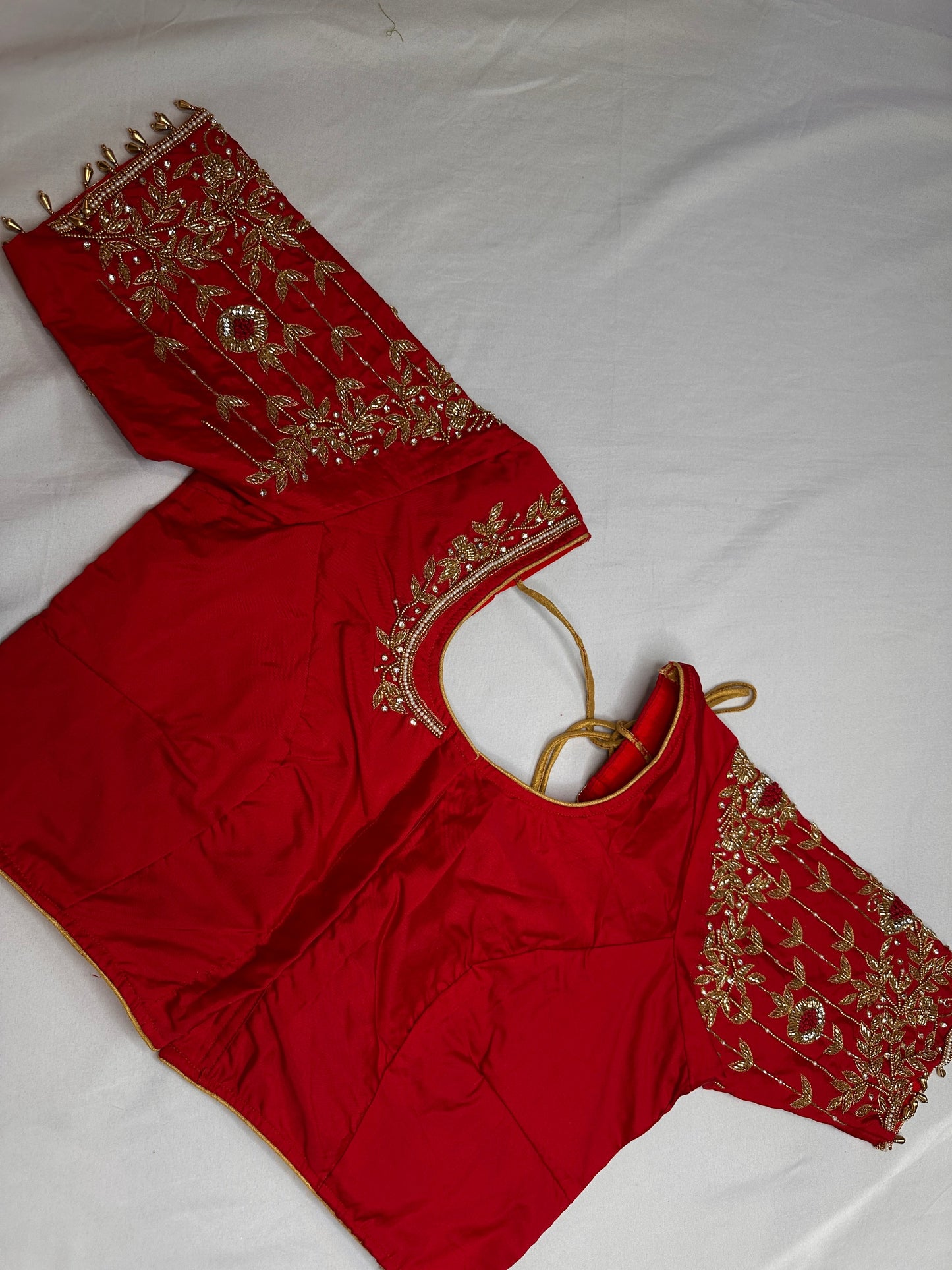 Kardana Pattu Red Maggam Blouse