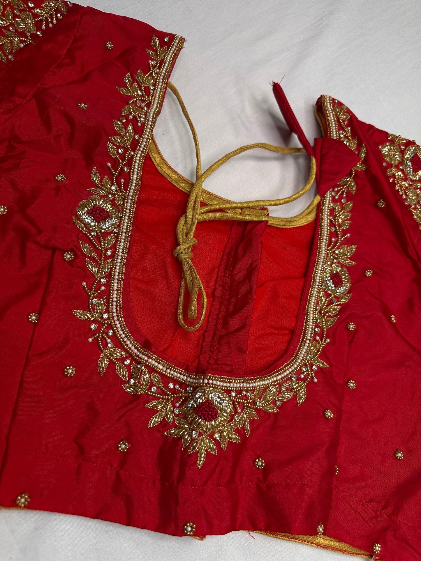 Kardana Pattu Red Maggam Blouse