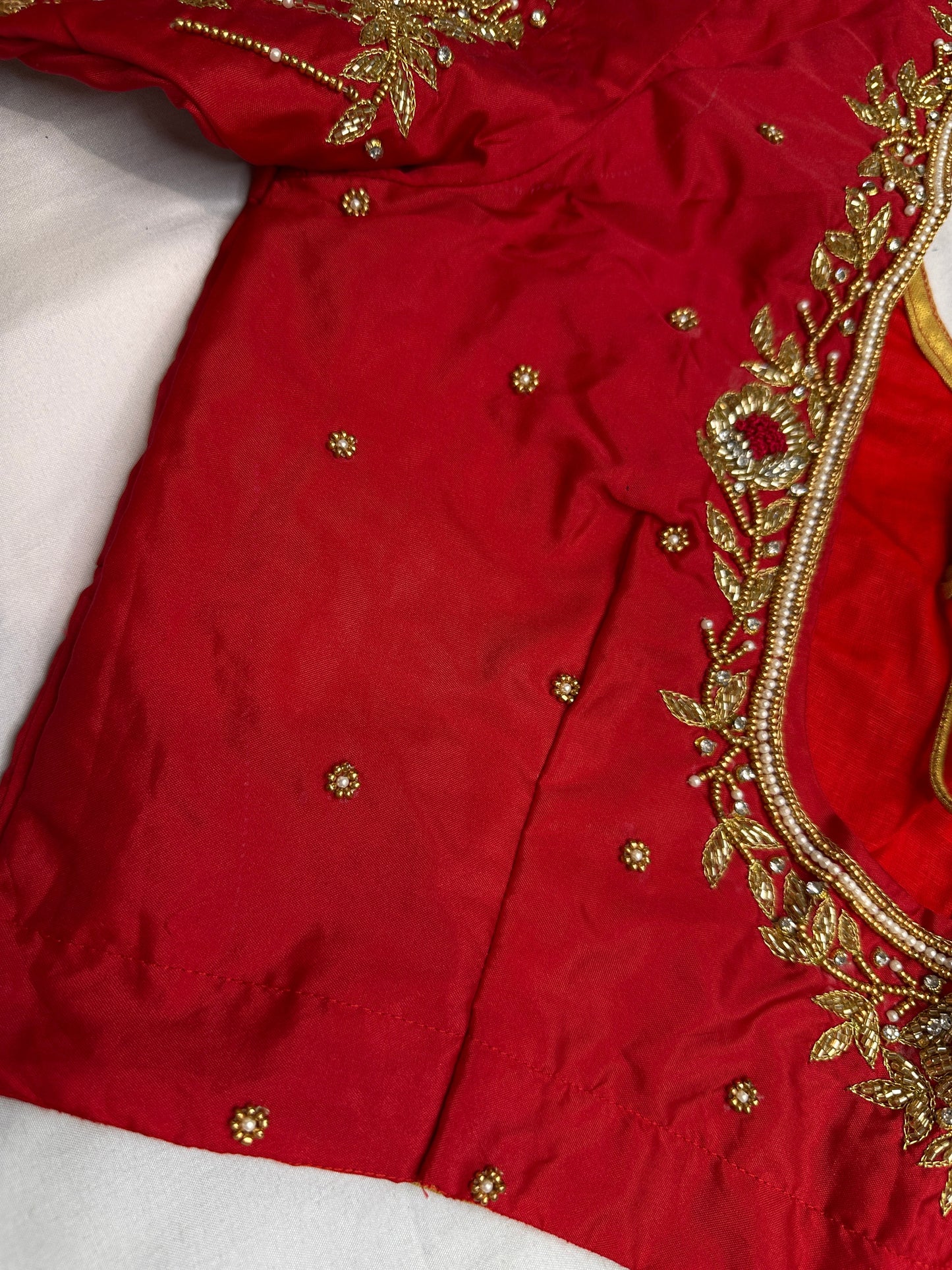 Kardana Pattu Red Maggam Blouse