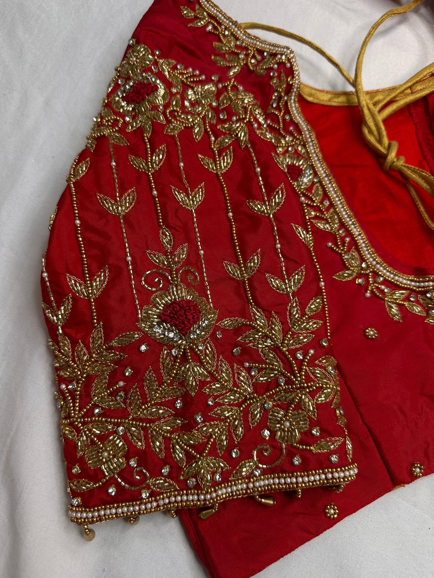Kardana Pattu Red Maggam Blouse