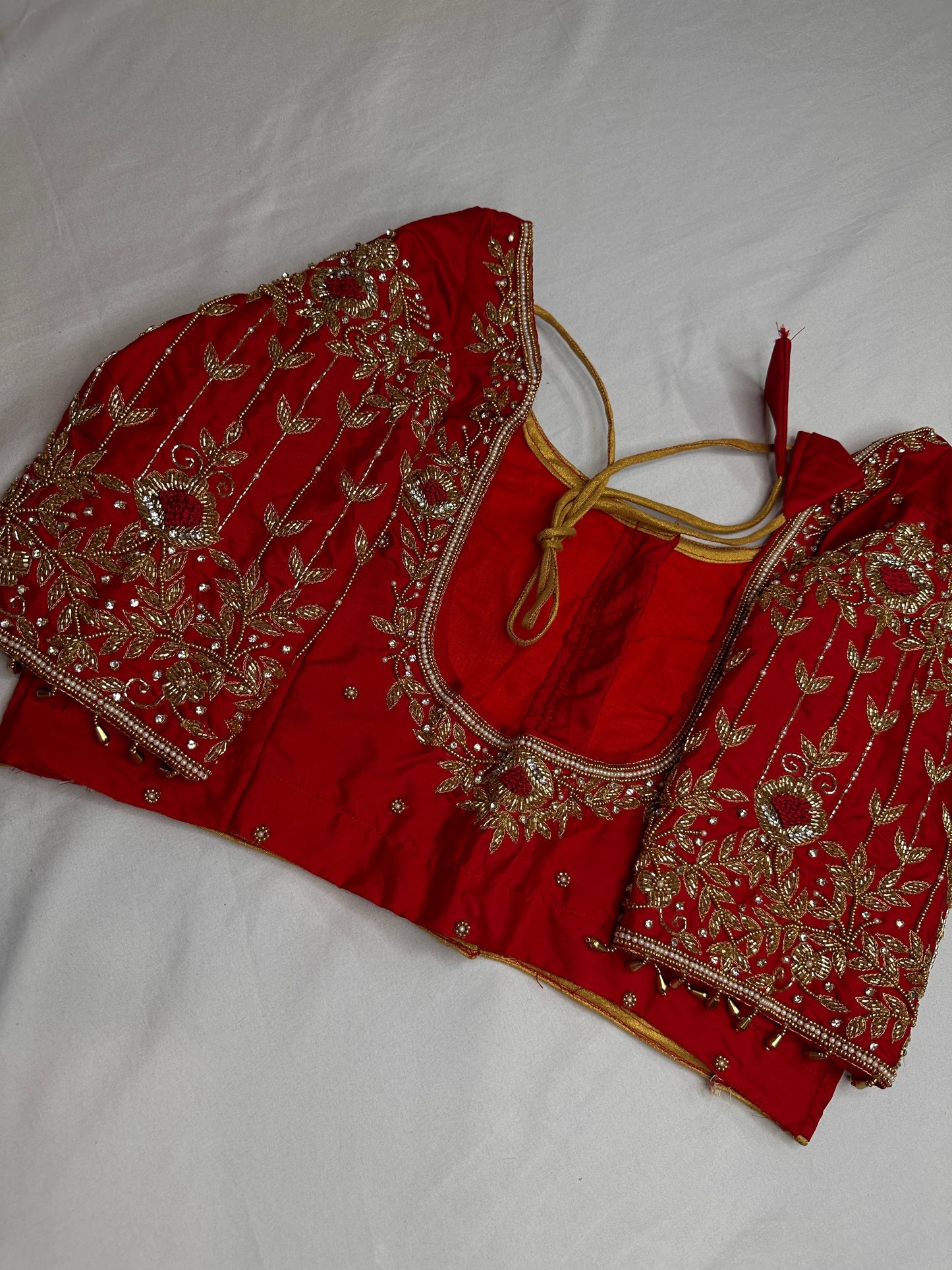 Kardana Pattu Red Maggam Blouse