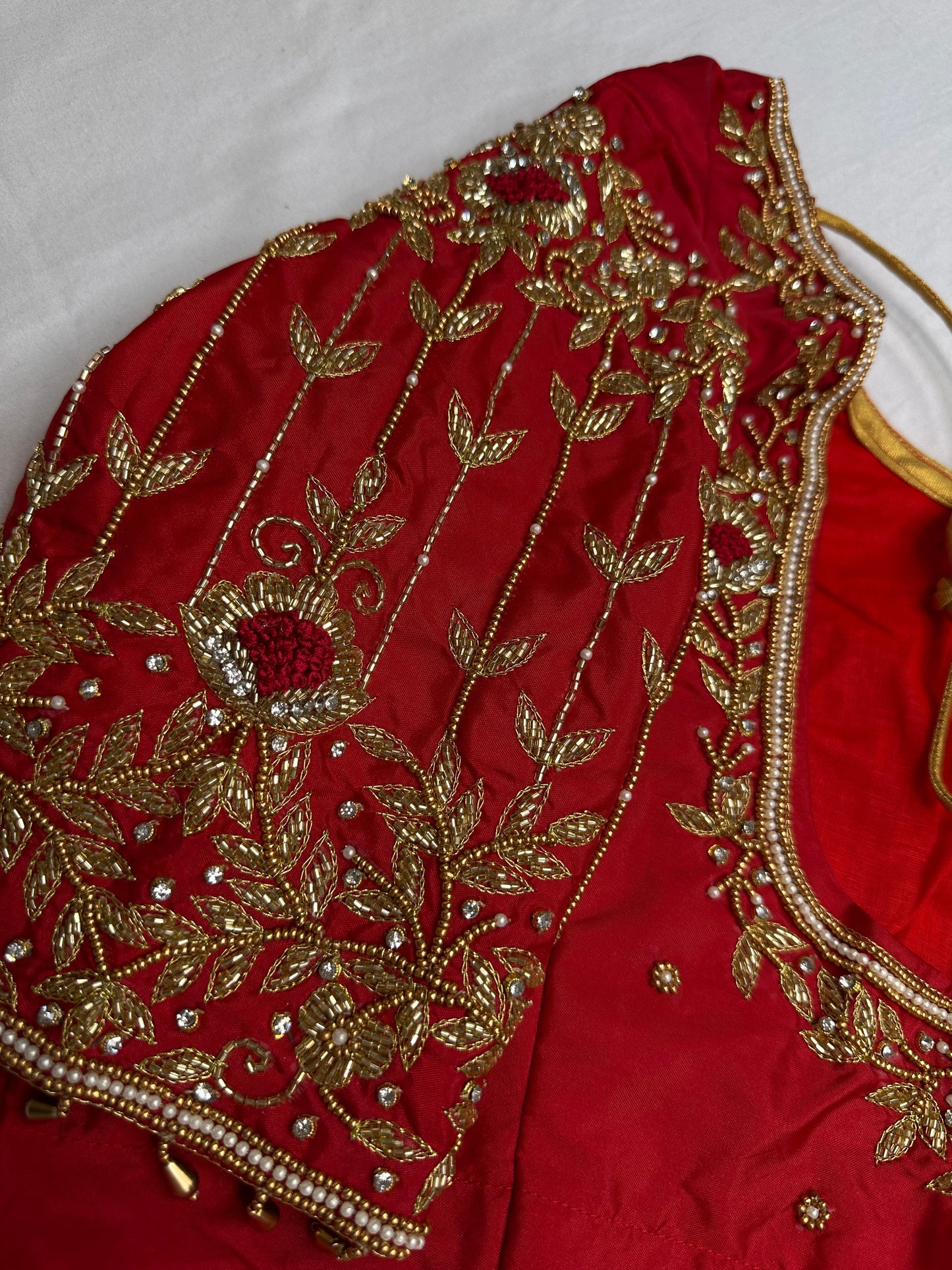 Kardana Pattu Red Maggam Blouse