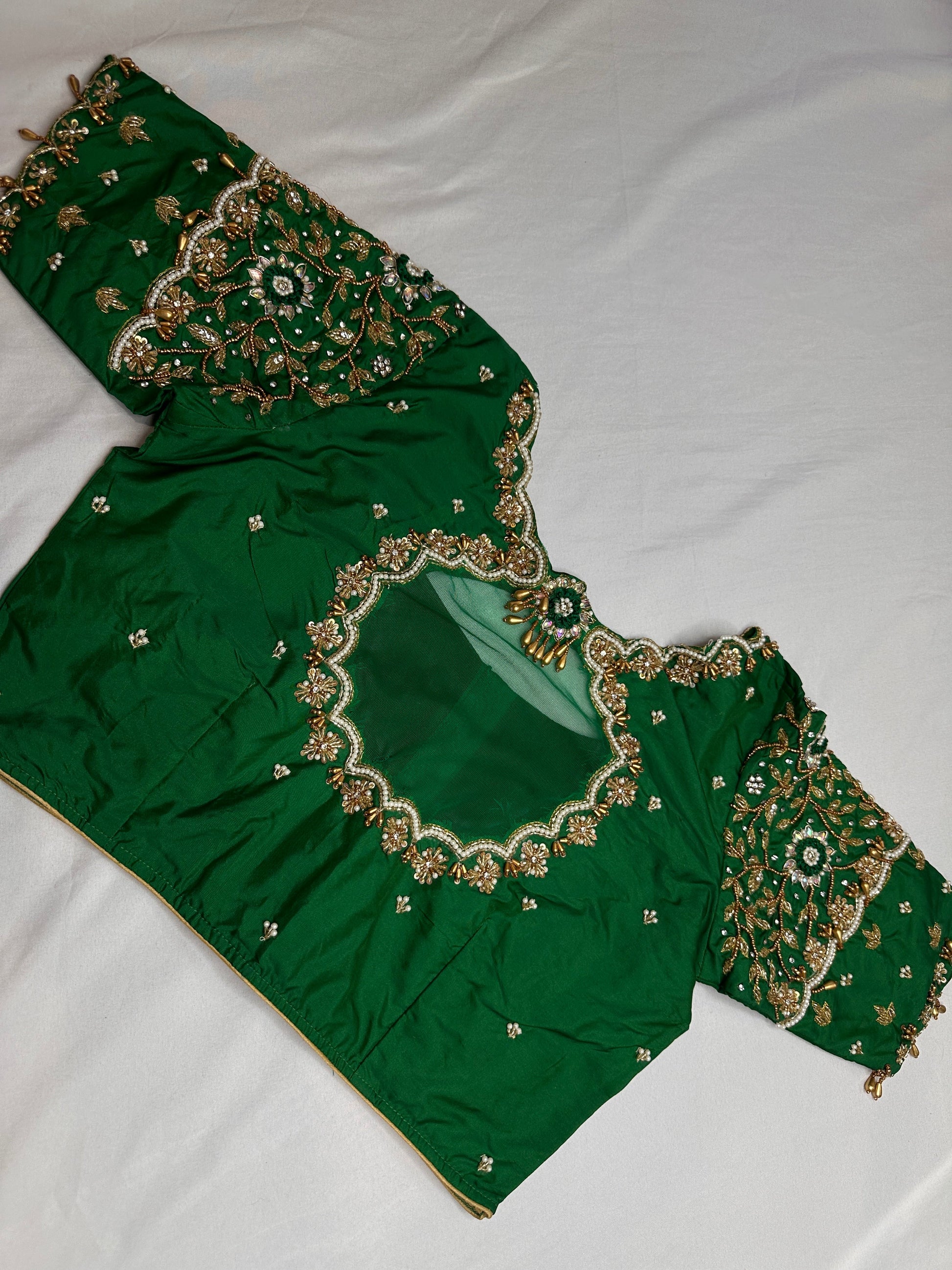 Kardana Green Maggam Blouse