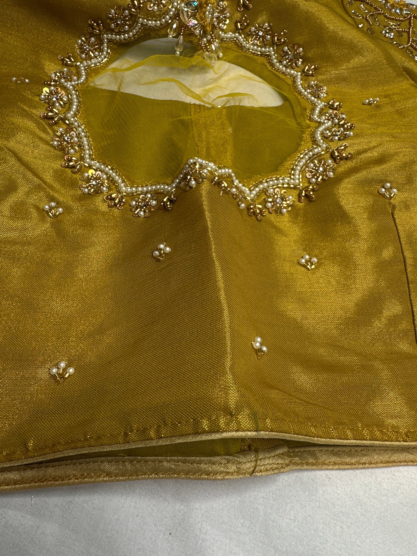 Gold Kardana Color Maggam Blouse