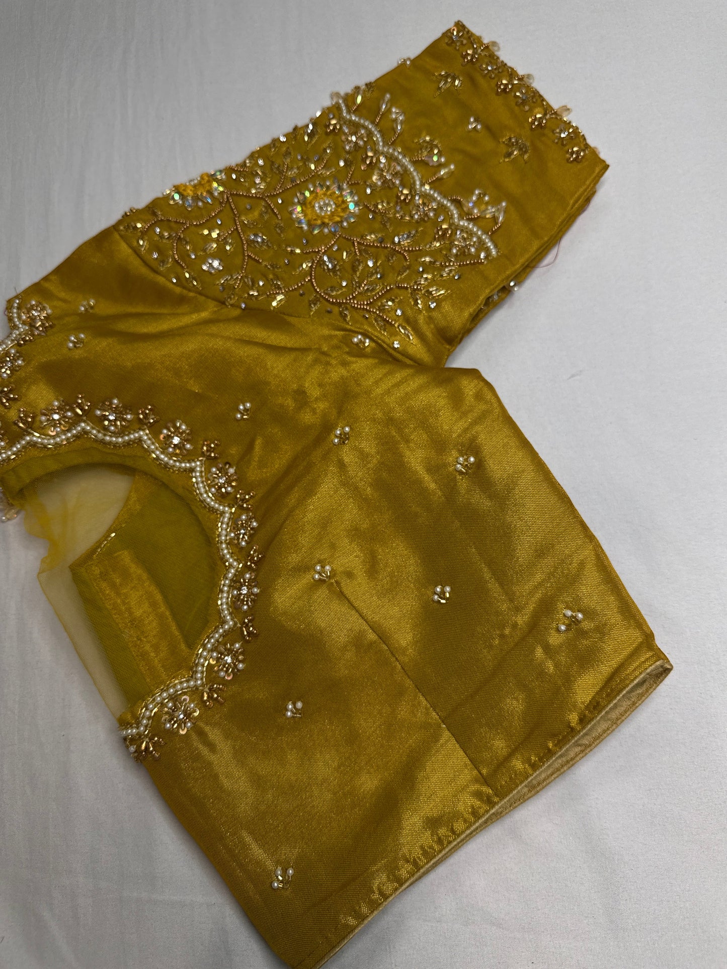 Gold Kardana Color Maggam Blouse