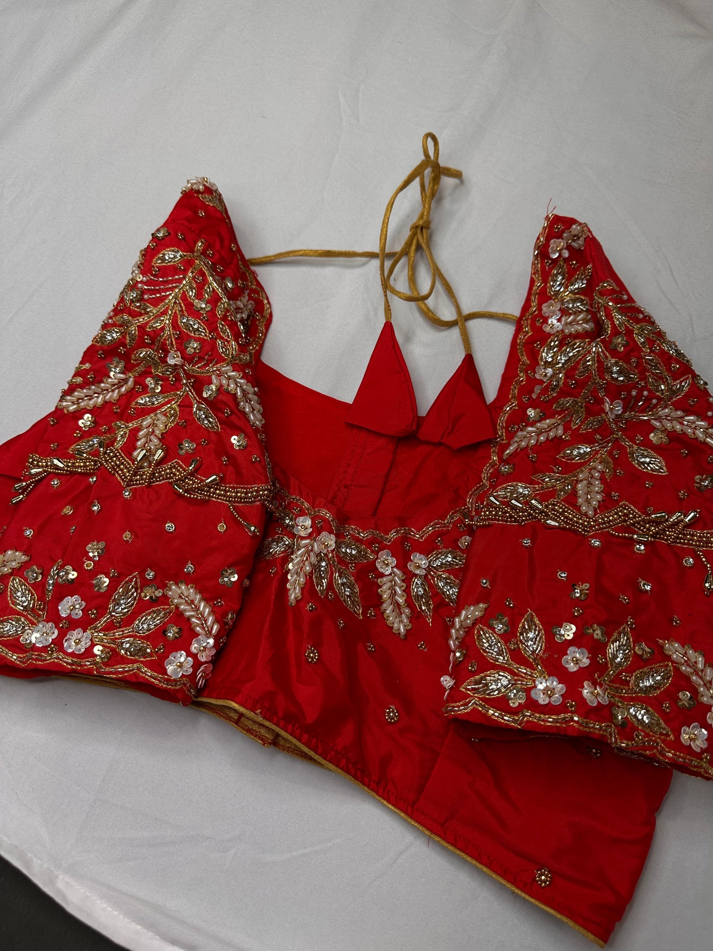 Kardana Red Pearls  Maggam Blouse
