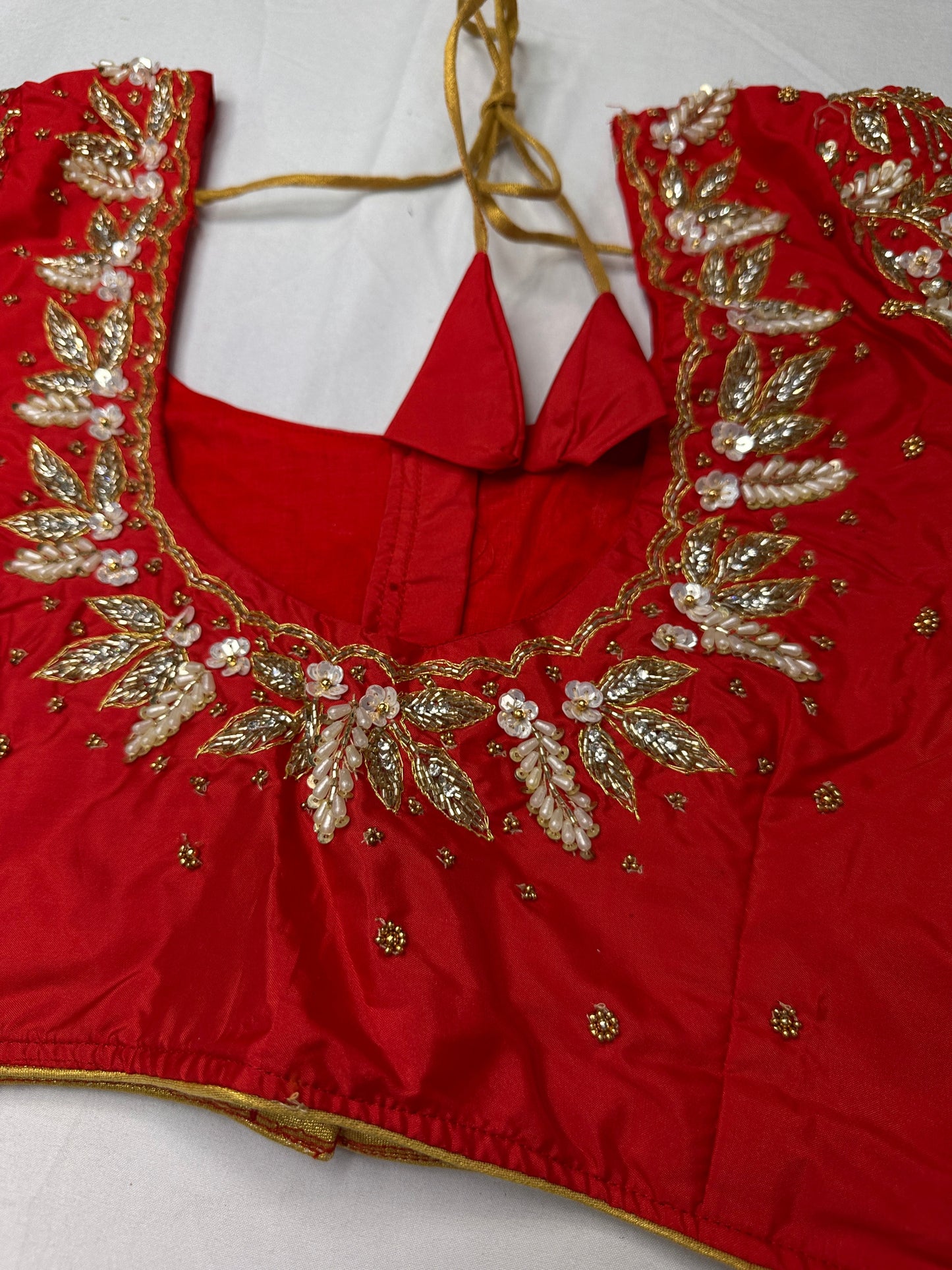 Kardana Red Pearls  Maggam Blouse