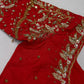 Kardana Red Pearls  Maggam Blouse