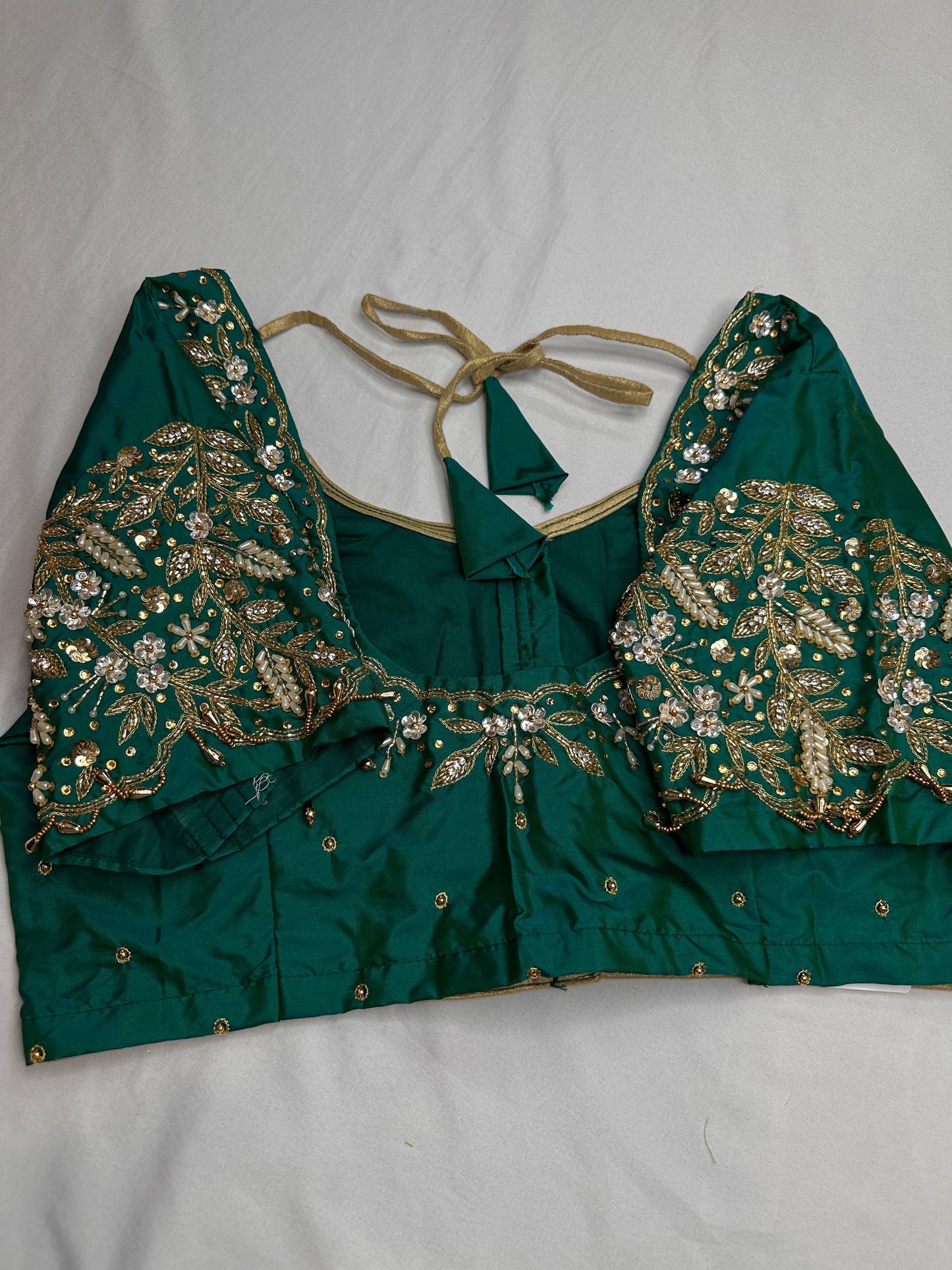 Pearl Maggam Teal Green Blouse
